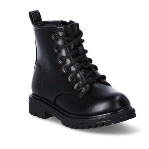 Wonder Nation Faux Leather Combat Boots Black Size 8 Toddler
